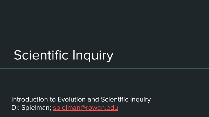 scientific inquiry