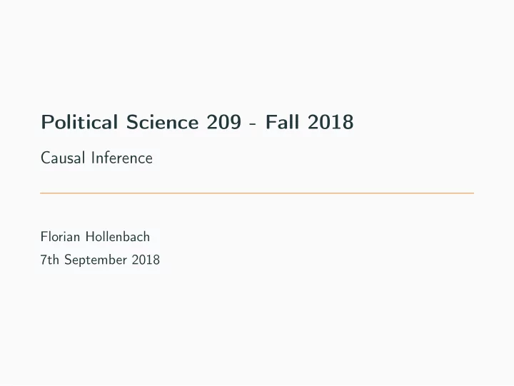 political science 209 fall 2018