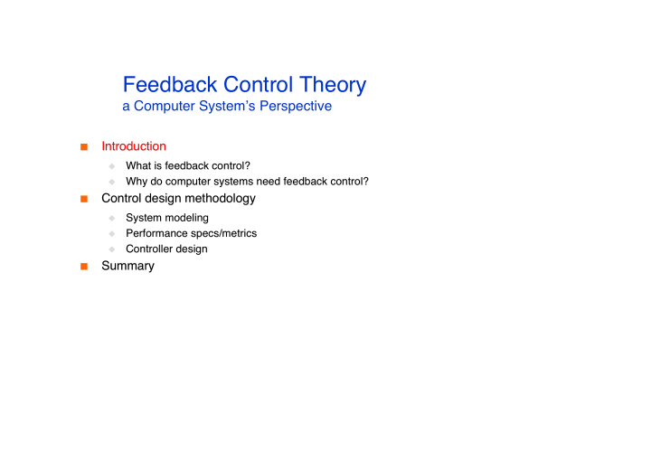feedback control theory