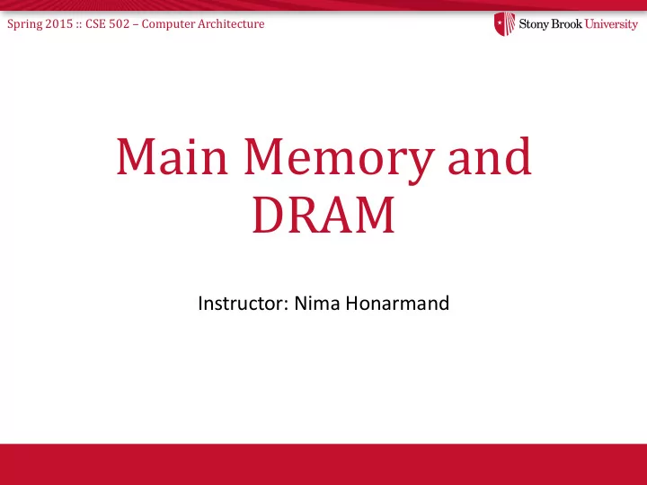 main memory and dram