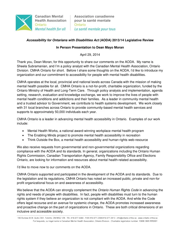 accessibility for ontarians with disabilities act aoda