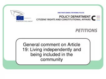 being included in the  community  Introduction  General comment  to assist States  parties in