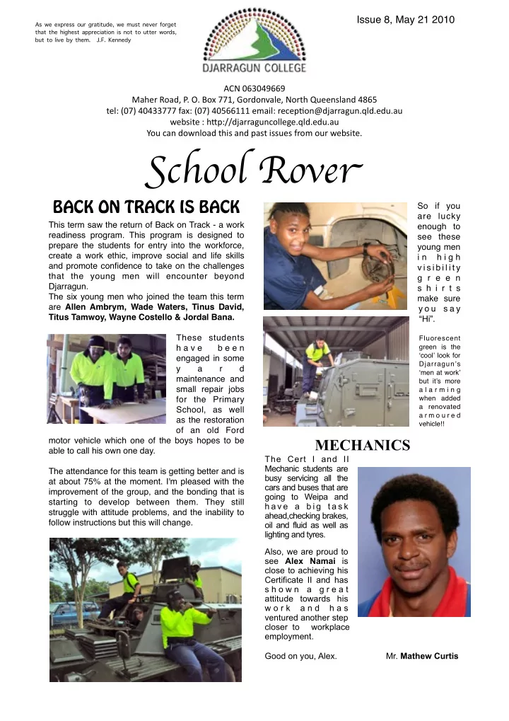 s chool rove r