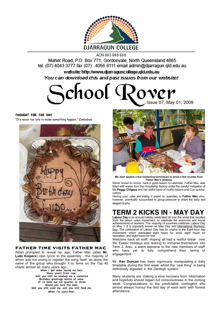 term 2 kicks in may day