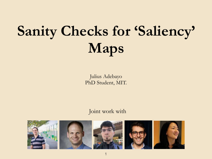 sanity checks for saliency maps