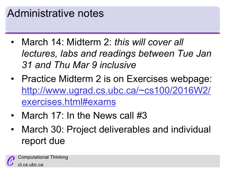 administrative notes