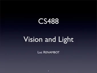 CS488  Vision and Light Luc R ENAMBOT  1  Outline  We talked about how to take 2D and 3D scenes