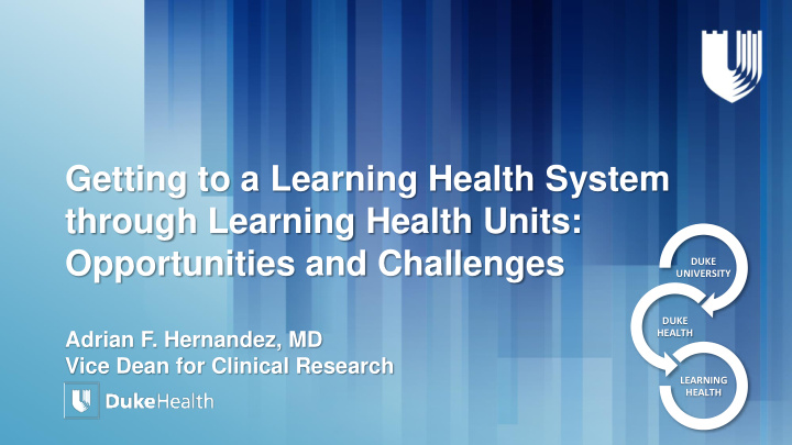 getting to a learning health system through learning