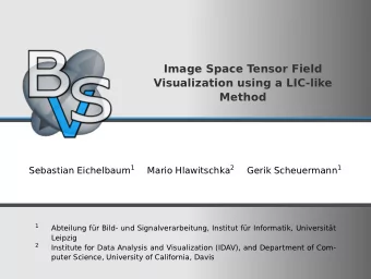Image Space Tensor Field  Visualization using a LIC-like  Method Sebastian Eichelbaum 1 Mario