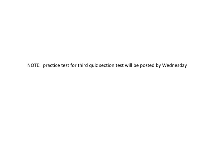 note practice test for third quiz section test will be