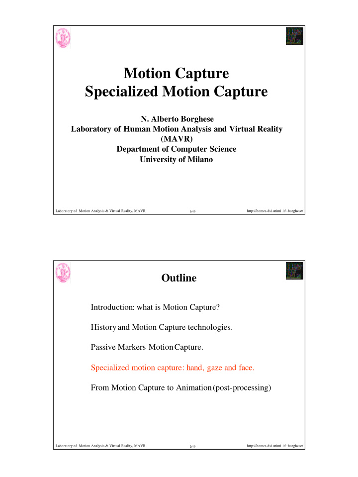 motion capture specialized motion capture