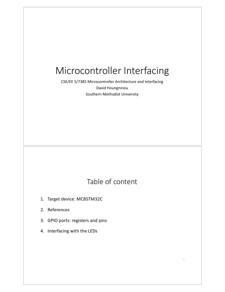 microcontroller interfacing