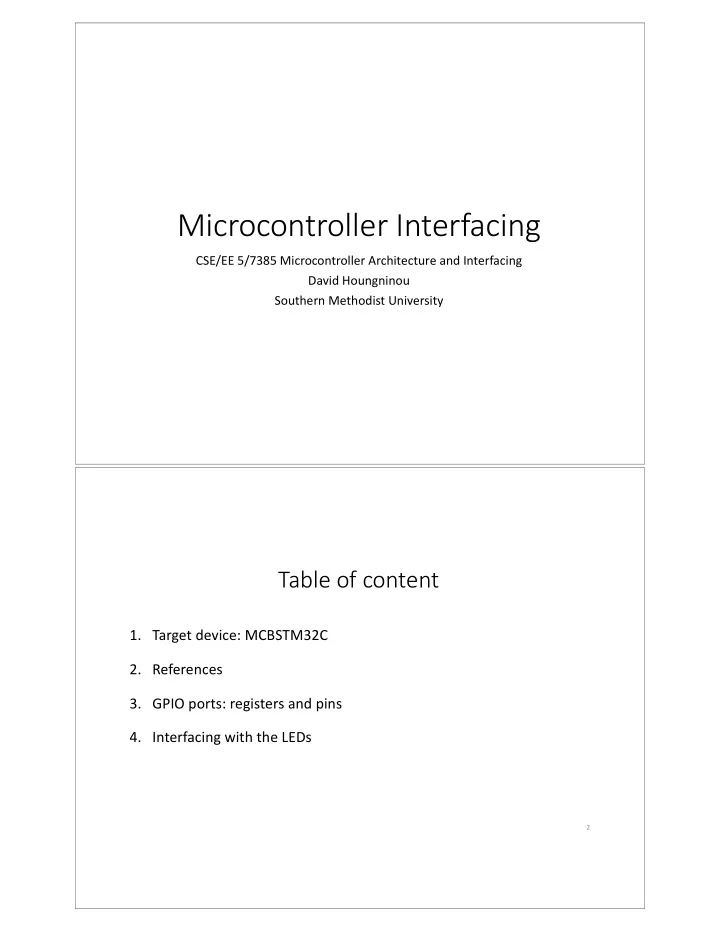 microcontroller interfacing