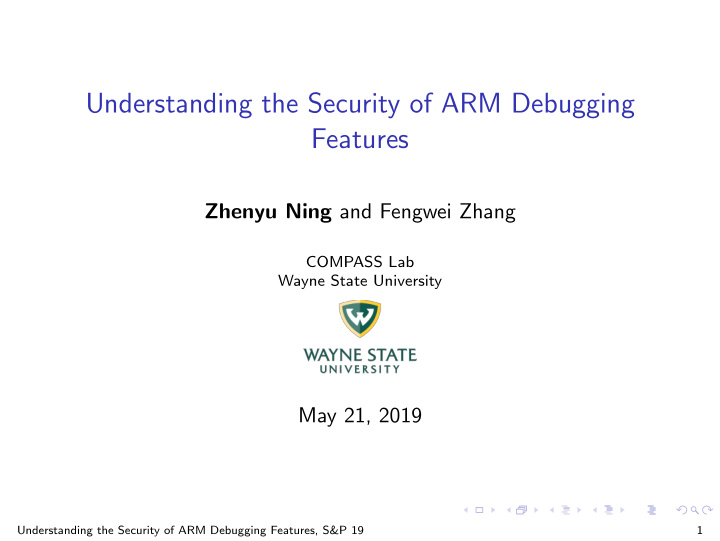 understanding the security of arm debugging features