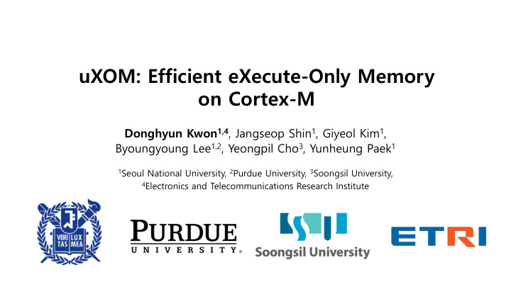 uxom efficient execute only memory on cortex m
