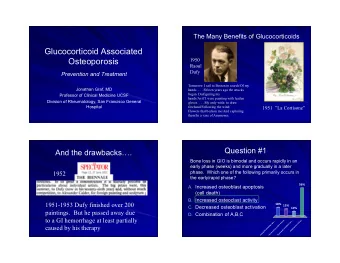 Glucocorticoid Associated  Osteoporosis  1950  Raoul  Dufy  Prevention and Treatment  Tomorrow I