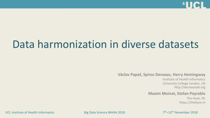 data harmonization in diverse datasets
