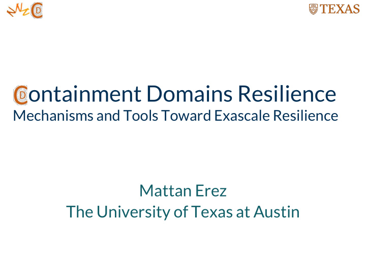 containment domains resilience