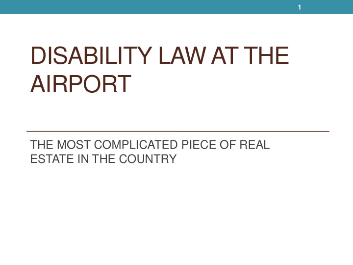 disability law at the airport