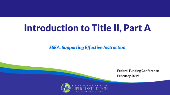 introduction to title ii part a