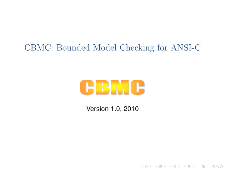 cbmc bounded model checking for ansi c