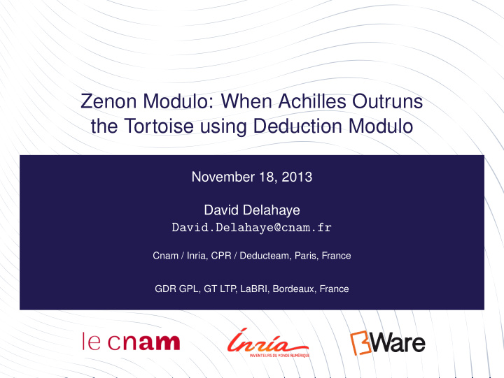 zenon modulo when achilles outruns the tortoise using