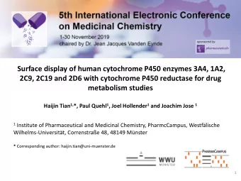 Surface display of human cytochrome P450 enzymes 3A4, 1A2,  2C9, 2C19 and 2D6 with cytochrome P450