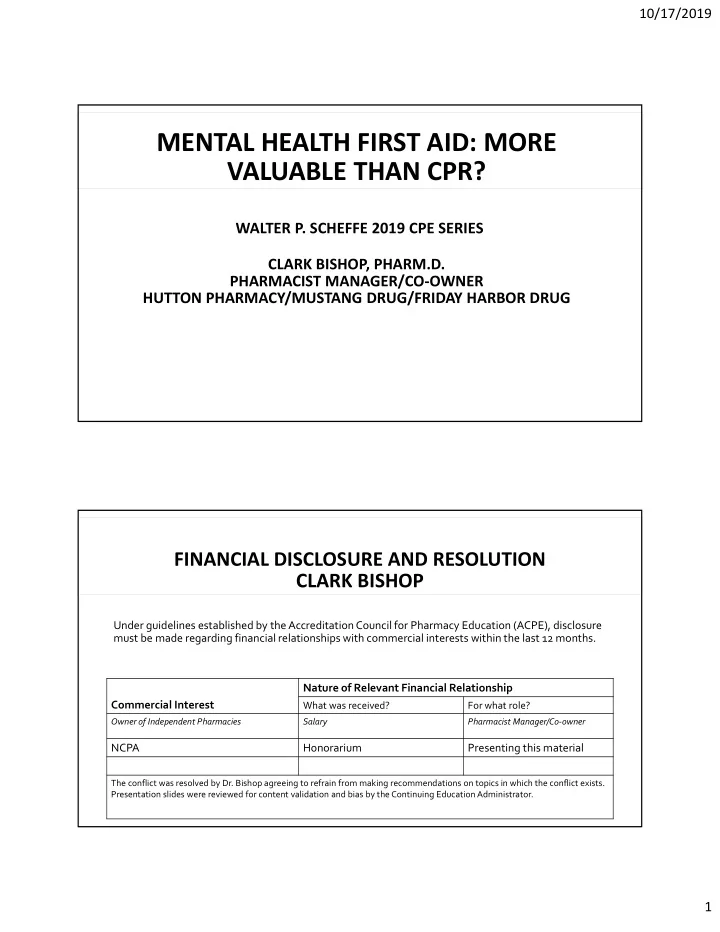 mental health first aid more valuable than cpr