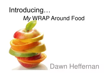Introducing My WRAP Around Food  Dawn Heffernan  COPELAND CENTRE MEMBERSHIP  Before we start,