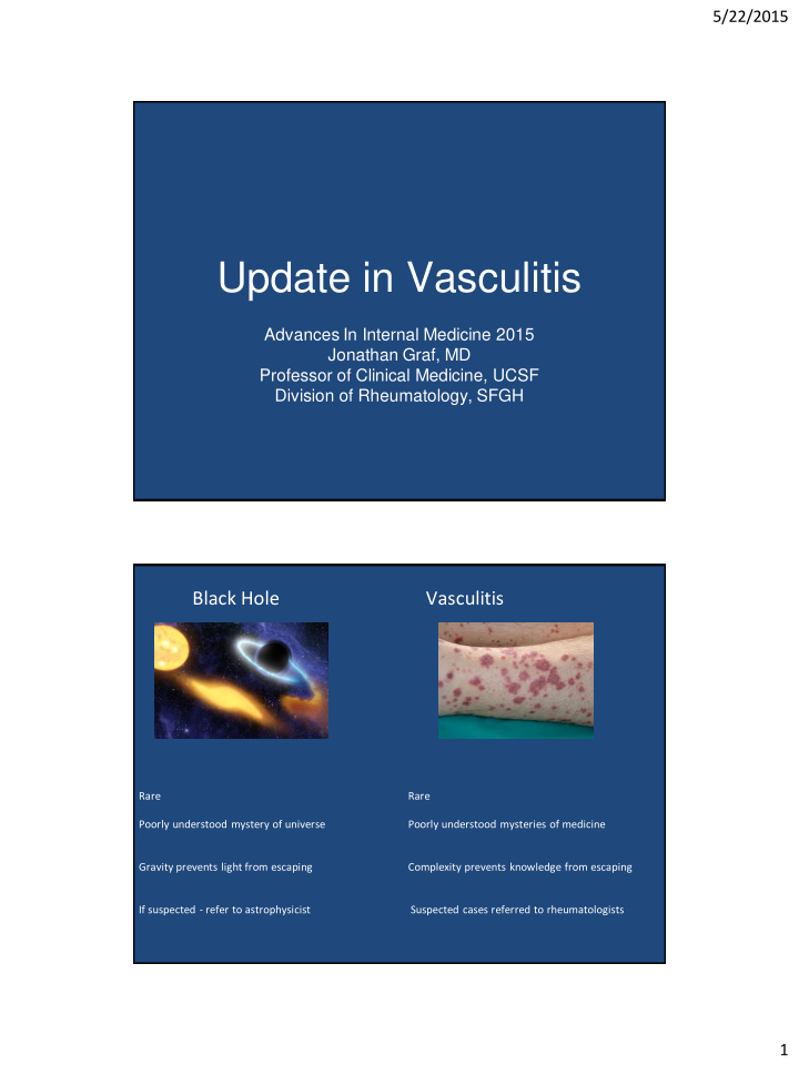 update in vasculitis