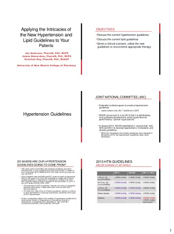 the New Hypertension and  Discuss the current hypertension guidelines  Discuss the current
