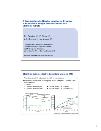 1  Most common adverse event: lymphocytopenia  Lymphocytopenia was mostly graded as mild or