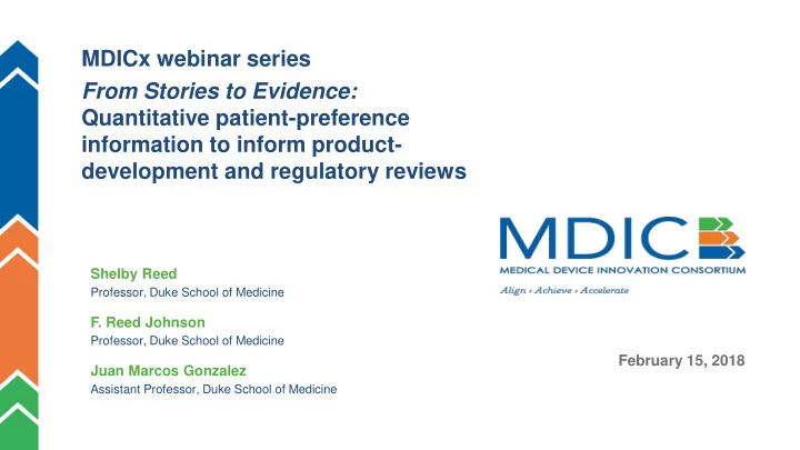 mdicx webinar series from stories to evidence