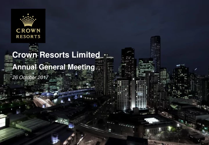 crown resorts limited