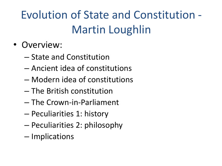 evolution of state and constitution martin loughlin