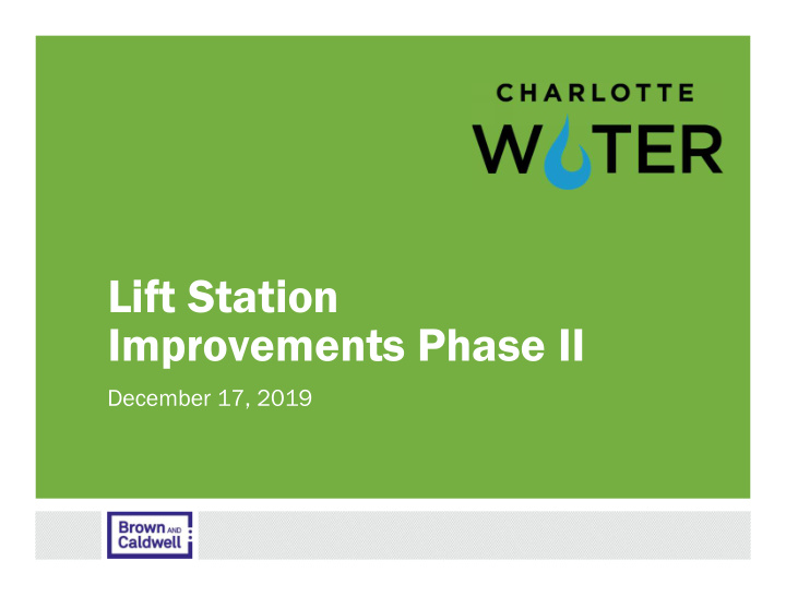 lift station improvements phase ii