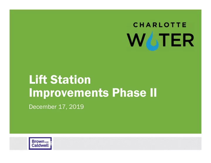 lift station improvements phase ii