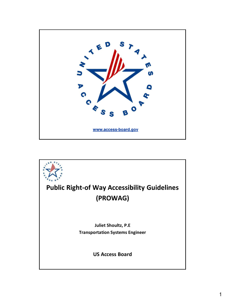 public right of way accessibility guidelines prowag