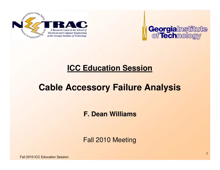 cable accessory failure analysis
