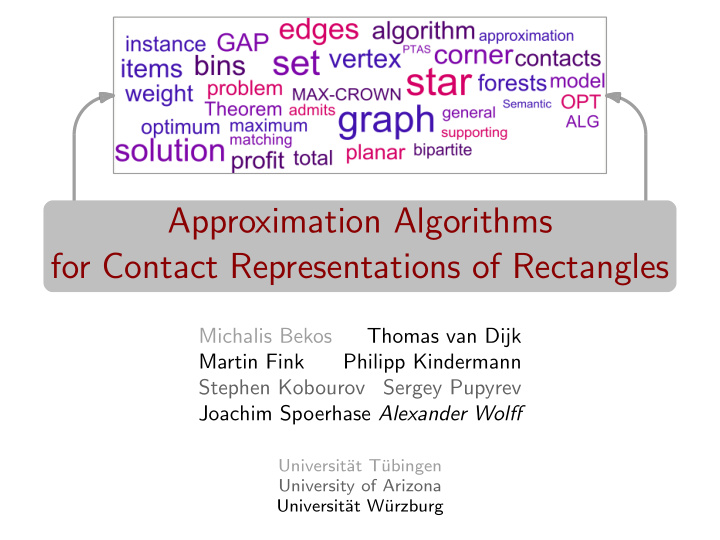 approximation algorithms for contact representations of