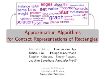 Approximation Algorithms  for Contact Representations of Rectangles  Michalis Bekos  Thomas van
