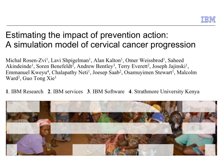 estimating the impact of prevention action a simulation