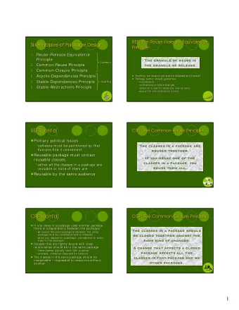 1  ADP: The Acyclic-  -Dependencies  Dependencies  ADP: The Acyclic  CCP (contd)  CCP (contd)