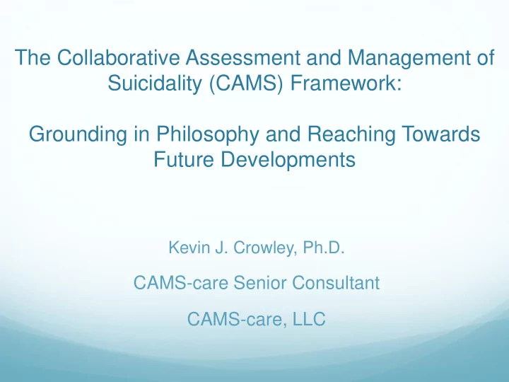 suicidality cams framework