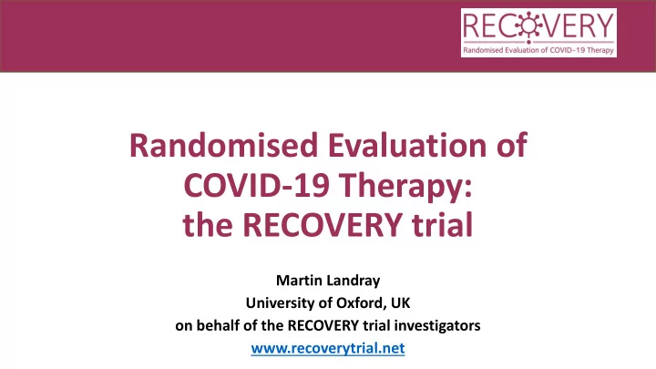 covid 19 therapy