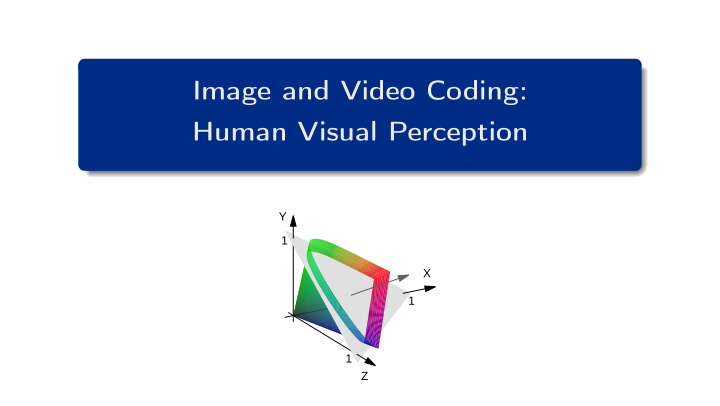 image and video coding human visual perception