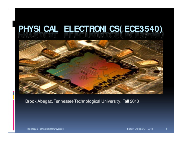 physi cal electro ni cs ece3540