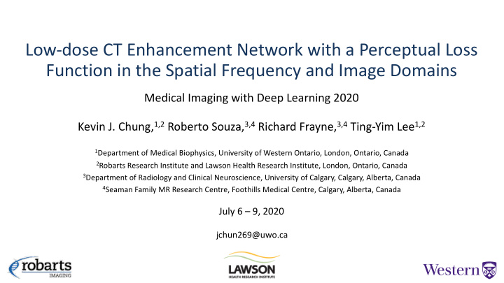 low dose ct enhancement network with a perceptual loss