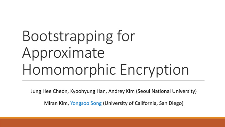 bootstrapping for approximate homomorphic encryption