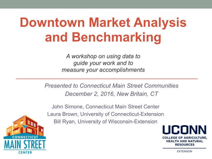 downtown market analysis and benchmarking